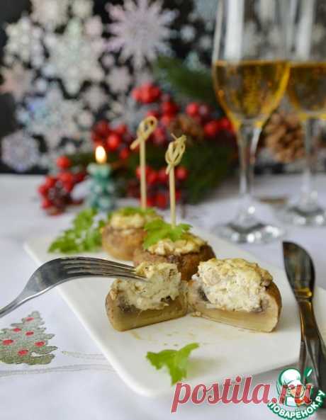Шампиньоны, фаршированные фетой и творожным сыром – кулинарный рецепт