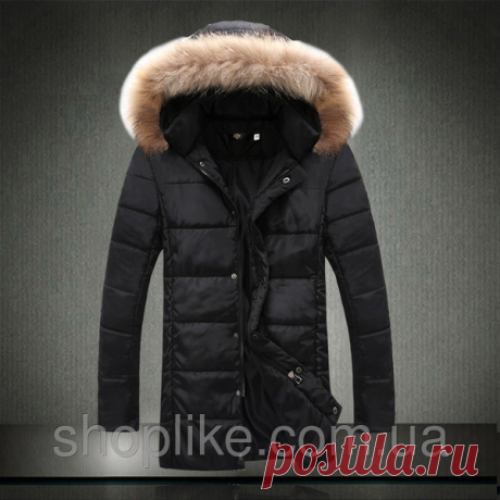 Shoplike | Удлиненная зимняя мужская куртка с меховым капюшоном купить оптом и в розницу от производителя.