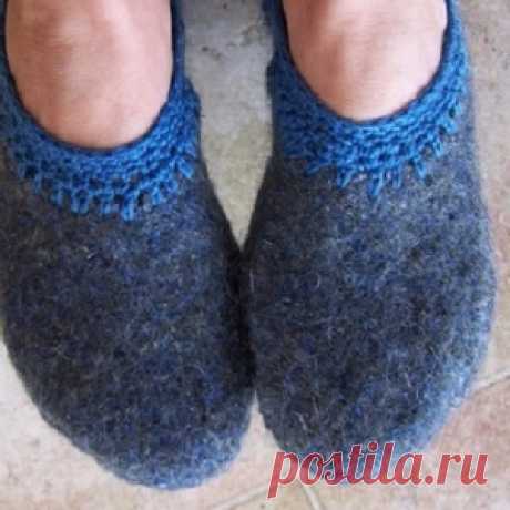 Очумелые ручки - новые тапочки из старого свитера