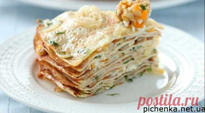 Блинный торт «Охотничий» на Масленицу – очень сытный, вкусный, с разными начинками | Самые Вкусные Рецепты | Яндекс Дзен