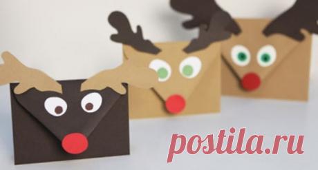 Новогодние конверты для открыток - Поделки с детьми | Деткиподелки