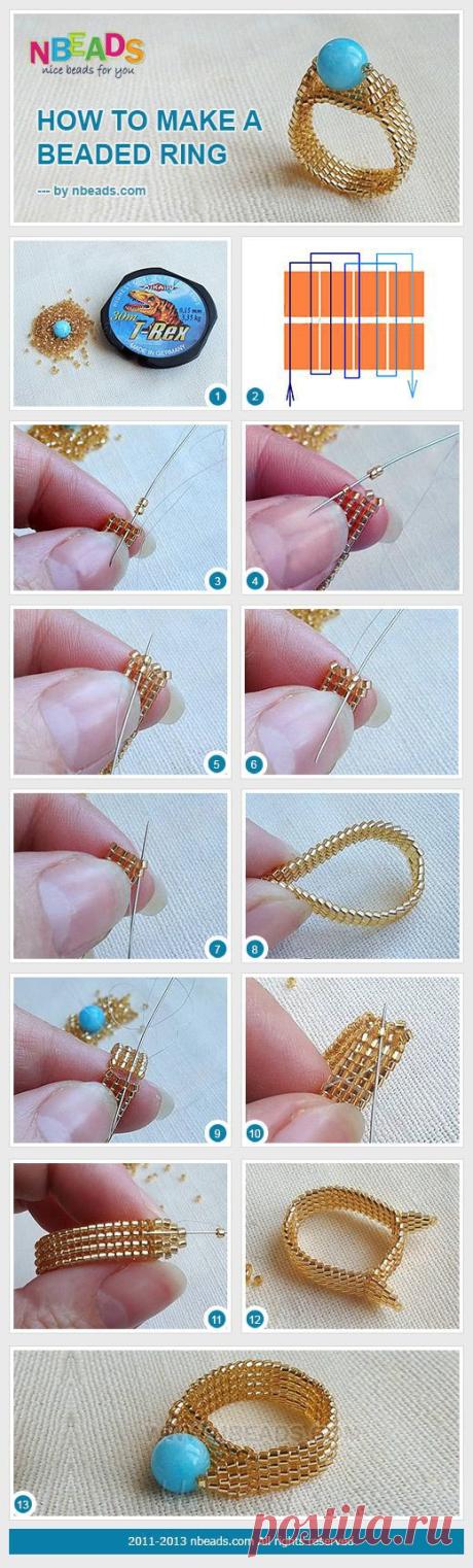 how to make a beaded ring | beadwork