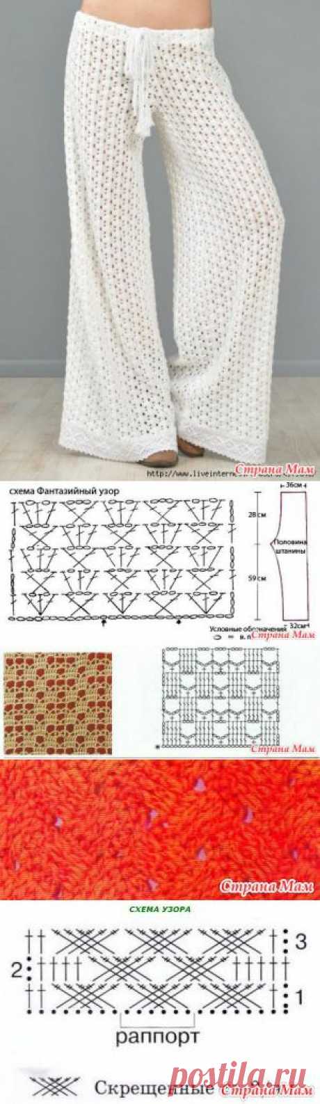 Летние белые брюки! - Все в ажуре... (вязание крючком) - Страна Мам