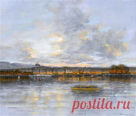 Швейцария. Женева. Монблан.... Roger Delapierre (Switzerland, born 1935)