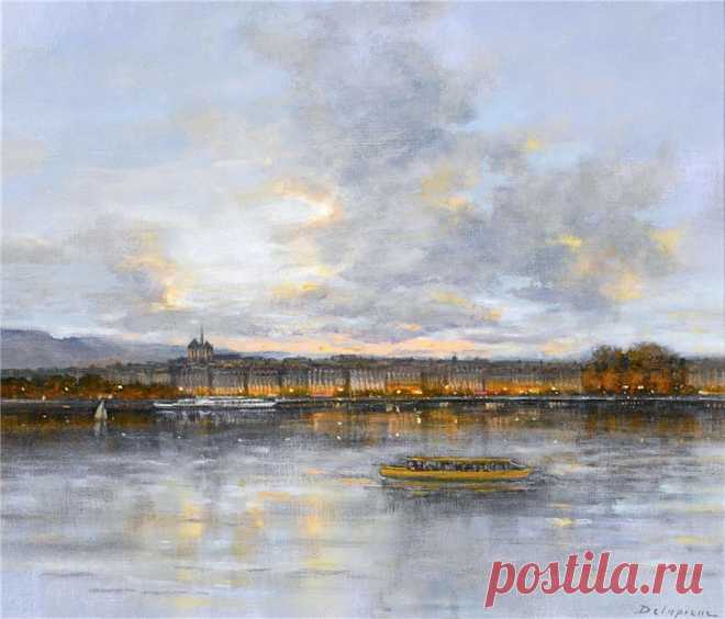 Швейцария. Женева. Монблан.... Roger Delapierre (Switzerland, born 1935)