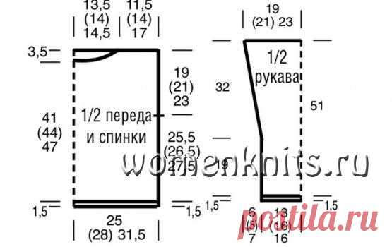 Пуловер из нежного мохера спицами