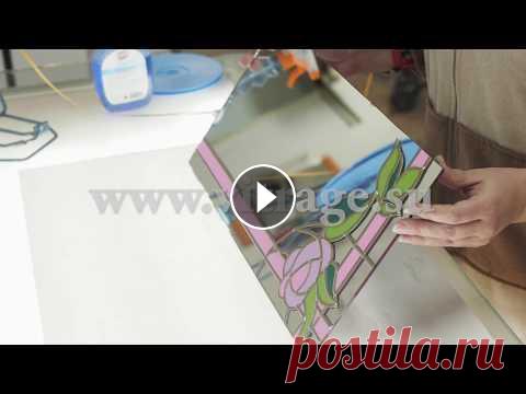 Пленочный витраж на зеркале. Видеоуроки по изготовлению витражей от ВитражТрейд.. ВитражТрейд...