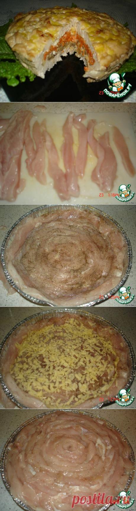 Мясной пирог "Чайная роза".
