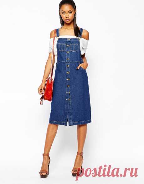 Boohoo | Джинсовый сарафан на пуговицах Boohoo на ASOS