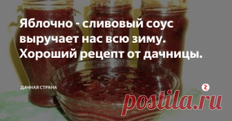 Яблочно - сливовый соус выручает нас всю зиму.  Хороший рецепт от дачницы. Такой соус готовлю уже много лет, и вся моя семья его любит. Тем более, что и обходится он нам дешево. На даче растут три  яблони и два сливовых дерева. Плодоносят хорошо.
Зимой он просто выручает нас. Особенно он хорош к мясу.
Рецепт этого соуса я переписала у подруги много лет назад,  и готовлю каждый год.   Короче, очень советую приготовить.
Я буду писать пропорции, к которым уже привыкла, так