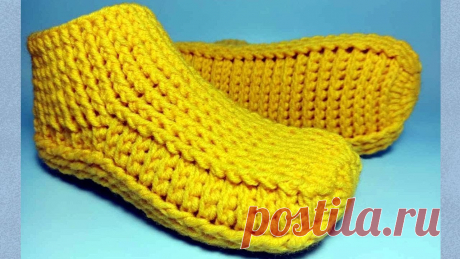 Носочки- тапочки крючком. Crochet socks.