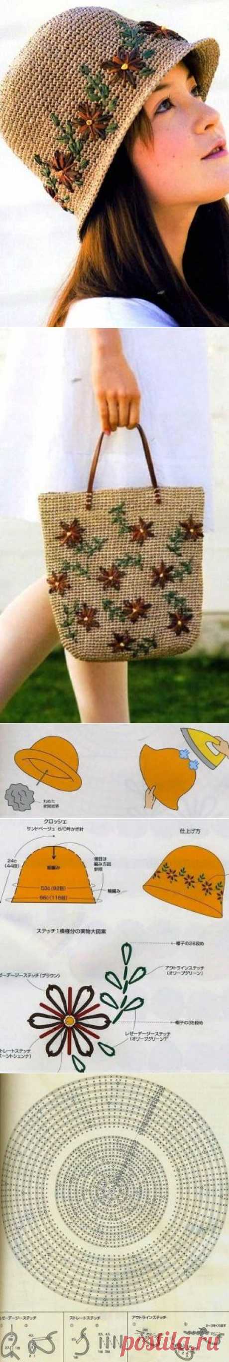 Шапочка и сумка крючком