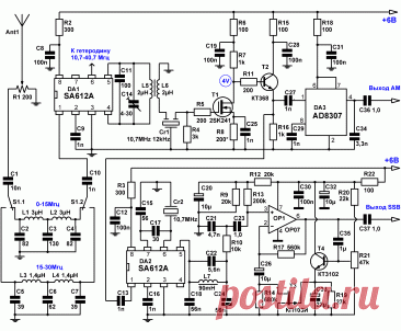Простой супергетеродинный радиоприёмник для ДВ, СВ и КВ диапазонов
