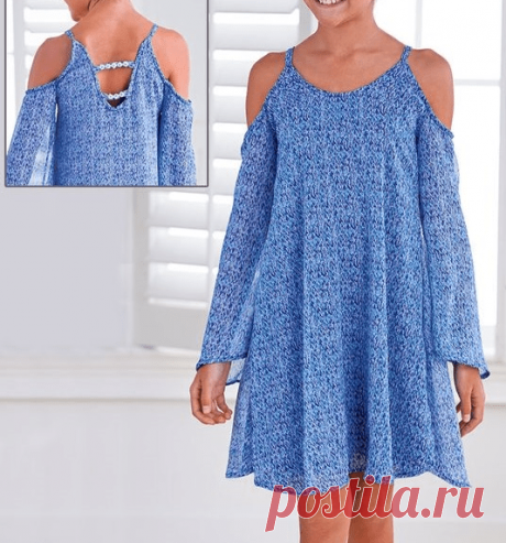 ВЫКРОЙКА РАСКЛЕШЕННОГО ДЕТСКОГО ПЛАТЬЯ С ОТКРЫТЫМИ ПЛЕЧАМИ (Шитье и крой) – Журнал Вдохновение Рукодельницы