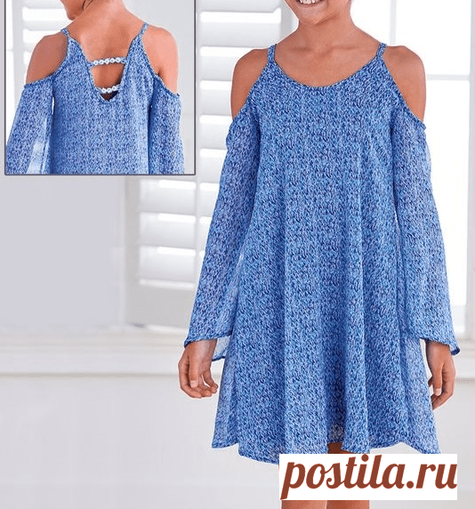 ВЫКРОЙКА РАСКЛЕШЕННОГО ДЕТСКОГО ПЛАТЬЯ С ОТКРЫТЫМИ ПЛЕЧАМИ (Шитье и крой) – Журнал Вдохновение Рукодельницы