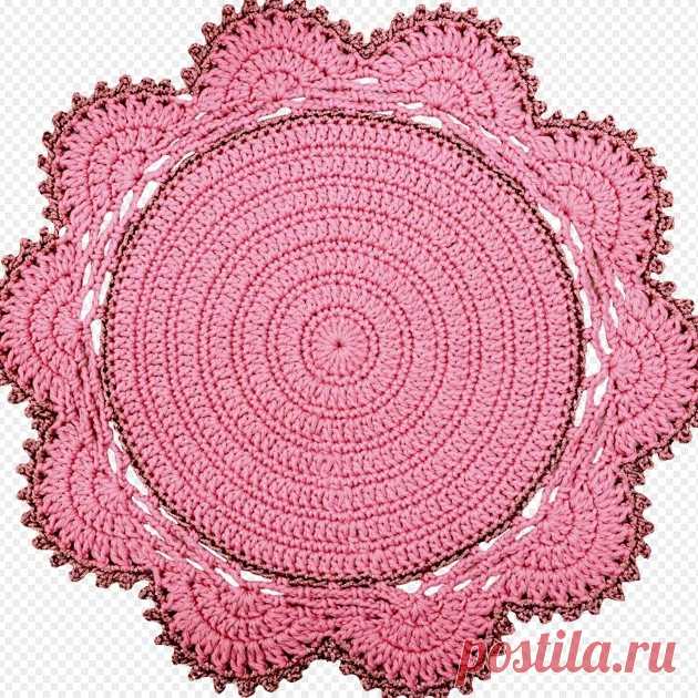 Нежно-розовая салфетка крючком. Описание и схема | Paradosik_Handmade Пульс Mail.ru