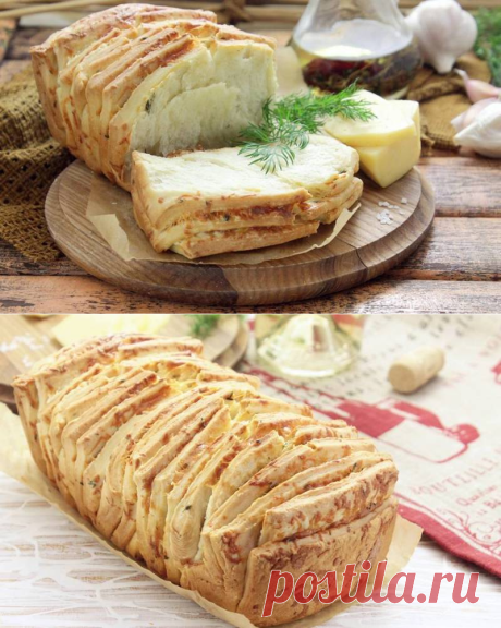 Домашний хлеб «Гармошка» с сыром и тимьяном