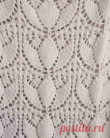 Ажурный узор спицами.
#вязание #ажурный_узор #спицами