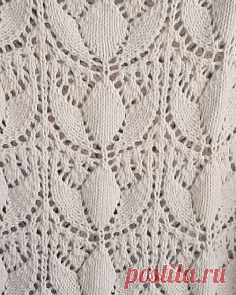 Ажурный узор спицами.
#вязание #ажурный_узор #спицами