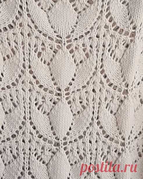 Ажурный узор спицами.
#вязание #ажурный_узор #спицами