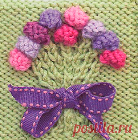 Floral decor in knitting,three schemes,spokes