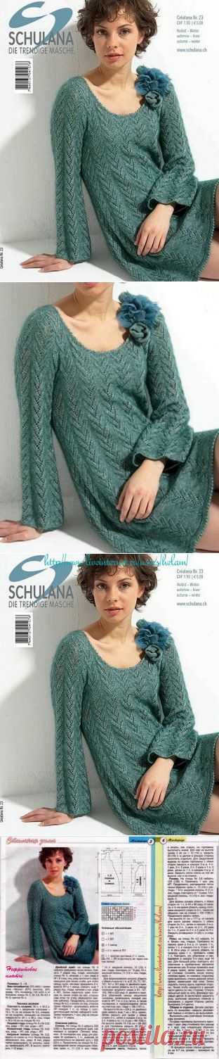 Ажурнoe нефритовое платье из Schulana!