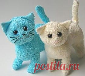 Котята из махровых полотенец