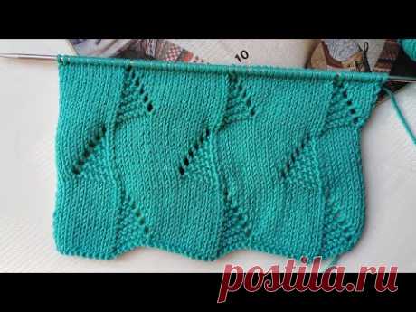 Узор "Лиана" 🧶/ Симпатичный узор на основе лицевой глади/ Схема узора /Cute knitting pattern