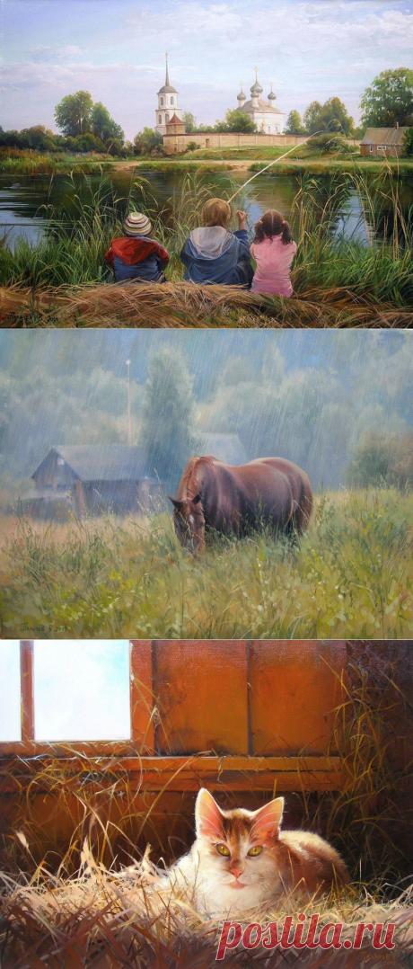 Теплые деревенские пейзажи прямиком из лета