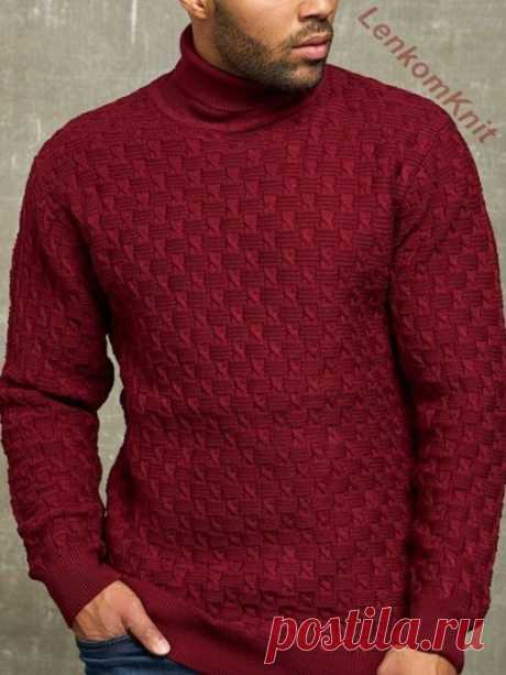 Мужской свитер, вяжем спицами