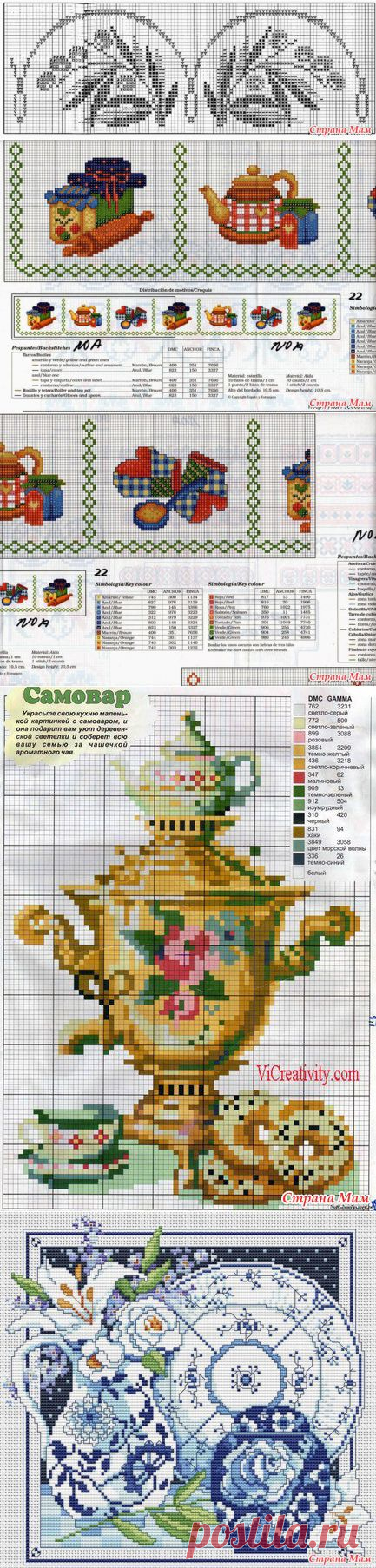 Веселенькие вышивки для кухни. Схемы. - Клуб рукоделия - Страна Мам