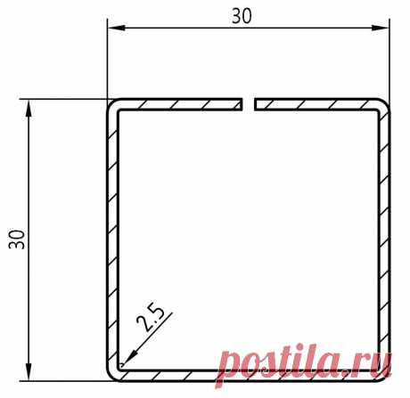 Армирующий профиль 30х30 (Veka 113.025) – Оконный профиль для систем Veka