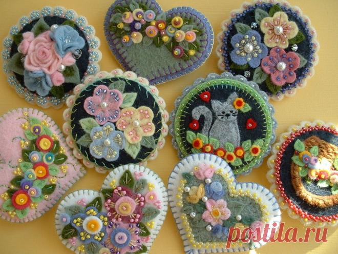 Авторские фетровые миниатюры от Paulette Racanelli (Beedeebabee).