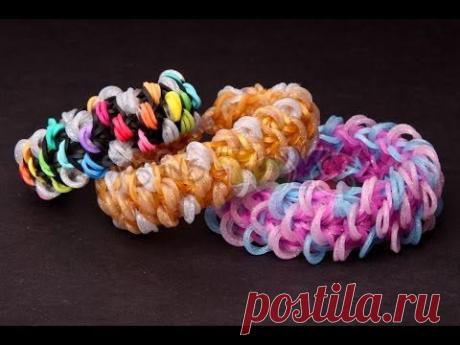 How to Make a MINI FISH SCALE Bracelet - VERY HARD design on ONE Rainbow Loom or Monster Tail