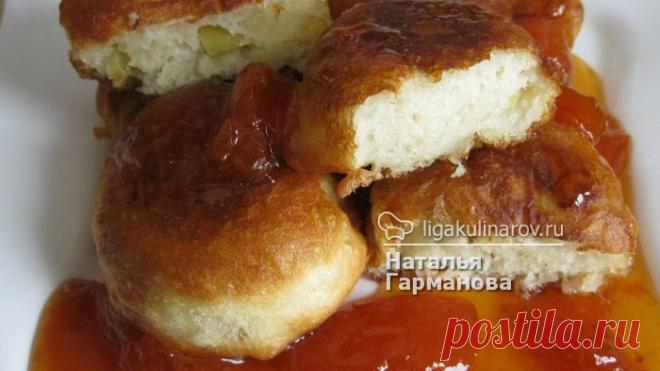 Постные оладьи с яблоками, рецепт пошаговый от Лиги Кулинаров. Рецепт постных оладий с яблоками, рецепты Лиги Кулинаров.