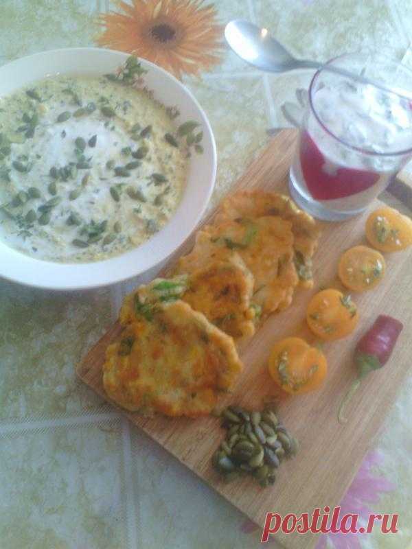 С едой на Ты, или Рецепты от Кости! Холодный суп из молодой кукурузы и оладьи с молодой кукурузой, зелёным луком и перцем чили