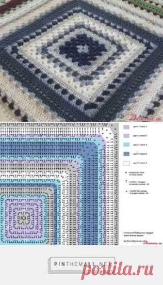 Giant Granny Square Motif - Free Crochet Diagram - (darievna) ✿⊱╮Teresa Restegui http://www.pinterest.com/teretegui/✿⊱╮