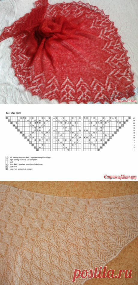 шаль &quot;I Heart Lace&quot; из кид мохера Yarn Art &quot;Монако&quot;.