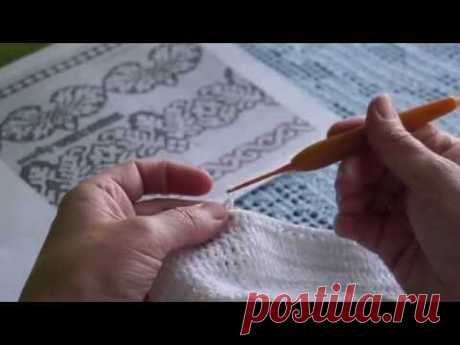 Филейный белый  топ &quot;Сухоцветы от Валентино&quot; процесс часть 2 Knitted lace (В №20)