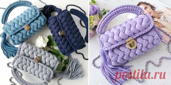 11 моделей вязаных сумок крючком из трикотажной пряжи и полиэфирного шнура: основные принципы и схемы их вязания  Вязаные сумки крючком из полиэстера или трикотажной пряжи - отличный способ придать аксессуарам оригинальность и привлекательность.
Сегодня я покажу вам, как связать крючком вот такие симпатичные сумки из пряжи TUFFY FILATI из магазина Crochet Lace Store на AliExpress.
Они не только выглядят красиво, но и способны вместить в себя все нужные вещи!
Так ли это, я проверю вместе с вами…
