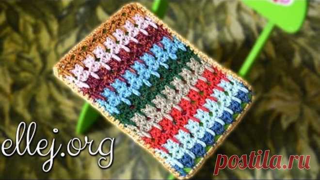 Вязанная крючком накидка-чехол на стульчик. Crocheted stool cover