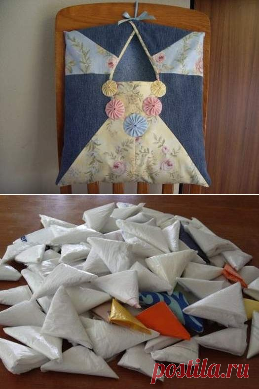 Поделки своими руками - Как хранить пакеты – полиэтиленовое «оригами»