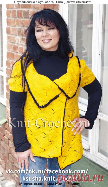 Кардиган, вязанный на спицах.
