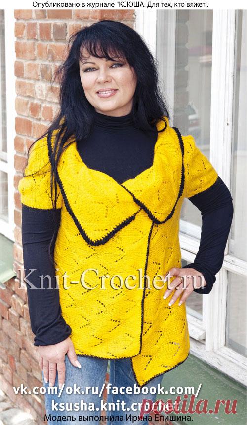 Кардиган, вязанный на спицах.