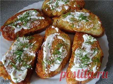 Бутеброды с тертой картошкой.