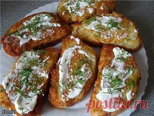 Бутеброды с тертой картошкой.