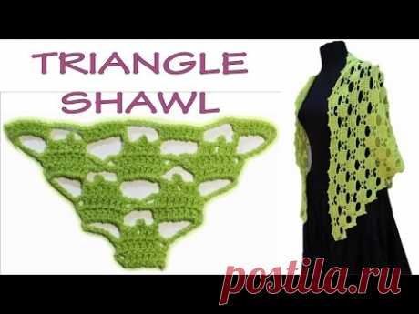 How to crochet triangle shawl Pattern shawl #shawl_crochet wwwika crochet