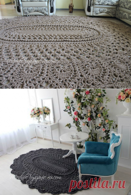 Овальный коврик *Майское чудо* крючком - Crochet.Modnoe Vyazanie ru.rom