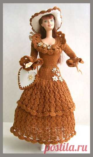 Вязание. Трикотаж. Одежда для куклы Барби. Схемы вязания.