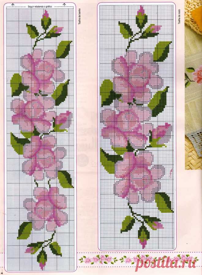 Izšūšana Soli pa solim: Cross stitch - Ziedi